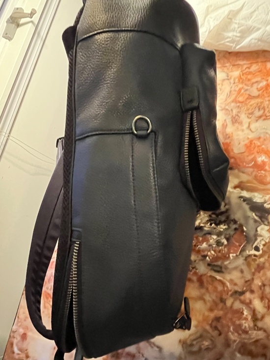 Coach Metropolitan Navy Pebbled Leather Backpack Unisex Travel Laptop Bag